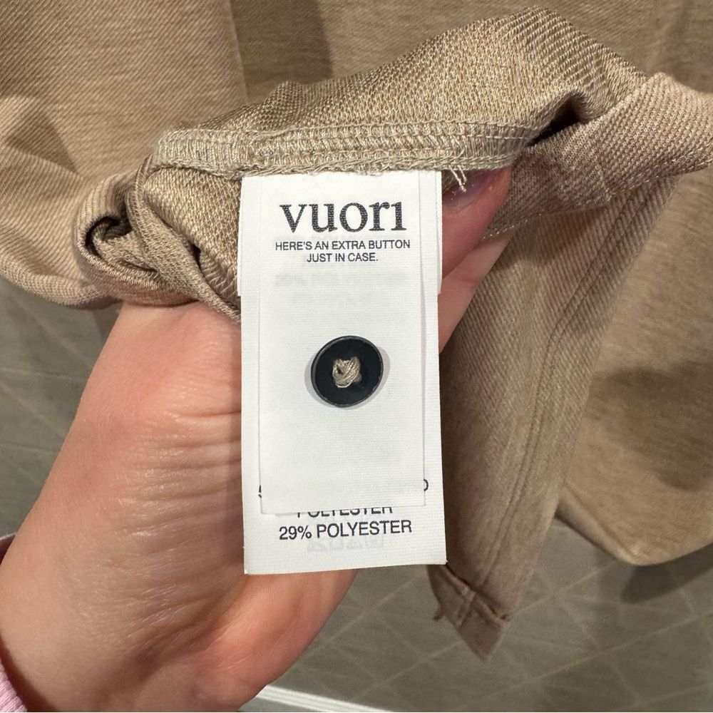 Vouri Long Sleeve Knit Twill Men’s Button Down Camel Heather Size Large - Picture 5 of 8